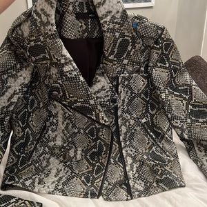 Aqua faux leather jacket. Size M. Mint condition